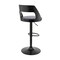 Armen Living Itzan Adjustable Swivel Gray Faux Leather and Black Wood Bar Stool with Black Base LCITBABLGR - alternate 8